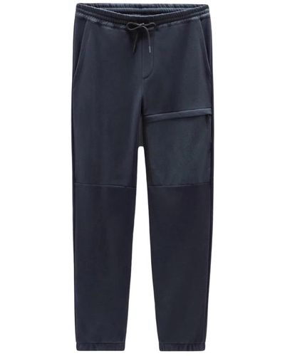 Woolrich Pantaloni jogger in pile slim fit - Blu