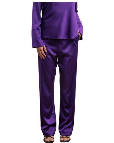 Ahlvar Gallery Ava silk trousers violet - Morado