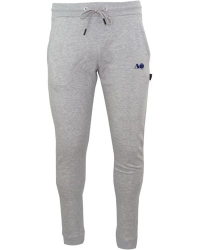 Aquascutum Baumwoll-sweatpants elastischer bund logo - Grau
