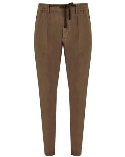 Cruna Trousers > slim-fit trousers - Marron