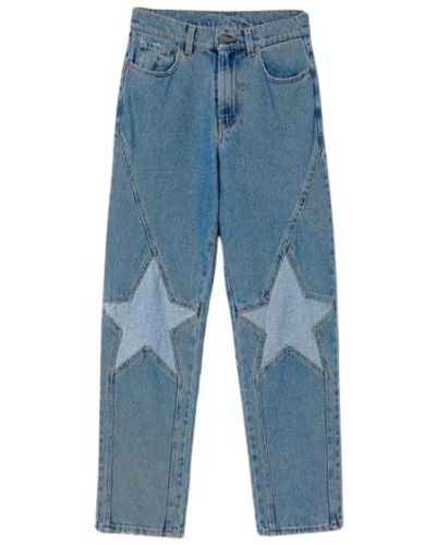 Twin Set Jeans cinque tasche con stelle - Blu