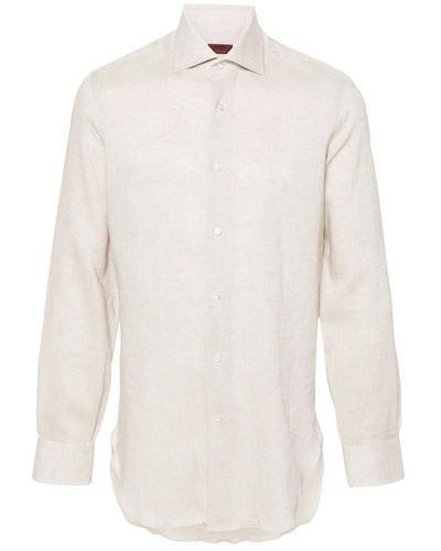 Barba Napoli Leinenhemd made in italy - Weiß
