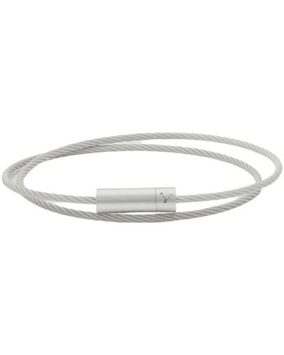 Le Gramme Pulsera de doble cable 925 plata - Blanco