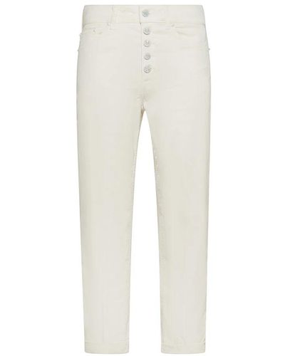 Dondup Weiße baumwollmischung knöchellange jeans - Natur