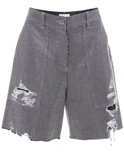 JW Anderson Shorts in cotone con borchie dorate - Grigio