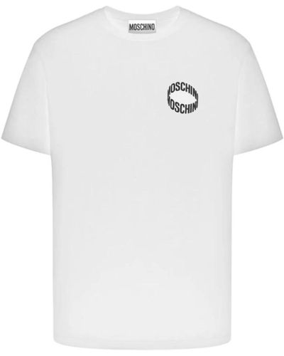 Moschino Kurzarm t-shirt mit logo - Weiß