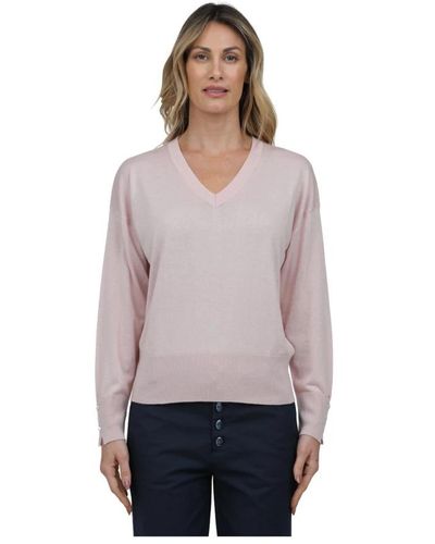 Alpha Studio V-Neck Knitwear - Purple