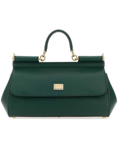 Dolce & Gabbana Borsa a mano sicily in pelle verde