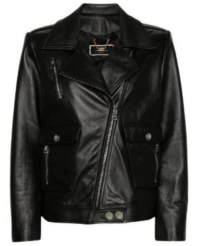 Elisabetta Franchi Leather Jackets - Black
