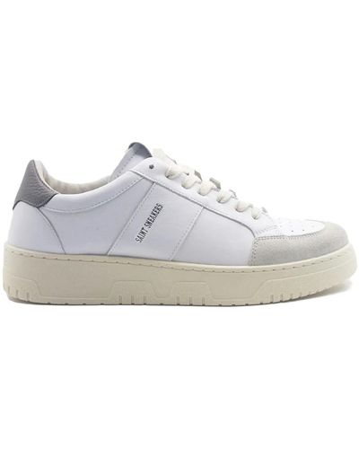 SAINT SNEAKERS Sneakers in pelle bianca con dettaglio grigio - Bianco