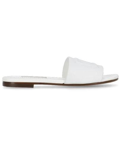 Dolce & Gabbana Zapatillas de cuero blanco para niña