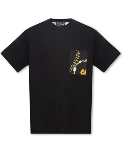 Versace Magliette uomo con stampa a catena nera - Nero