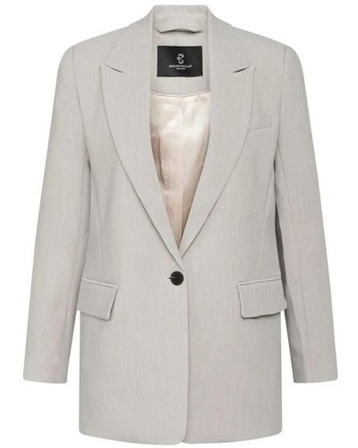 Bruuns Bazaar Clásico blazer mujer gris claro