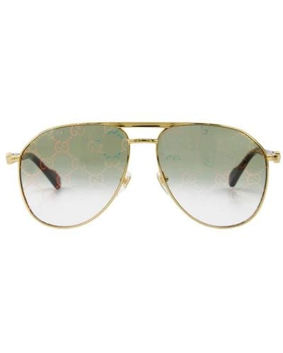 Gucci Vintage-inspirierte metall-sonnenbrille - gold/grün