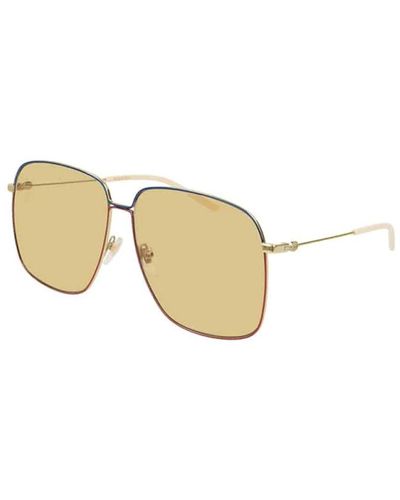 Gucci Gg0394s sonnenbrille gold gelb - Mettallic