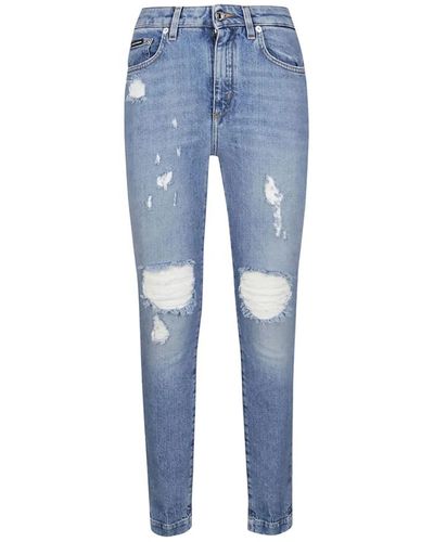 Dolce & Gabbana Audrey denim stretch jeans mit rissen - Blau