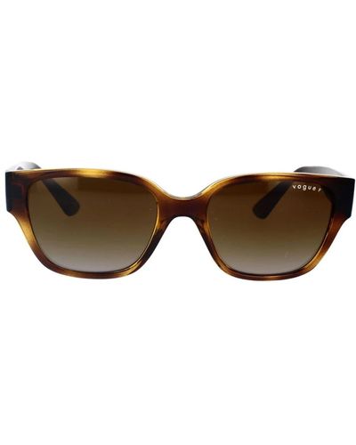 Vogue Stilvolle sonnenbrille mit dunklem havana-rahmen und braunen verlaufsgläsern