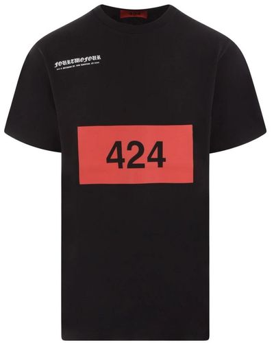 424 Schwarzes t-shirt mit box logo print