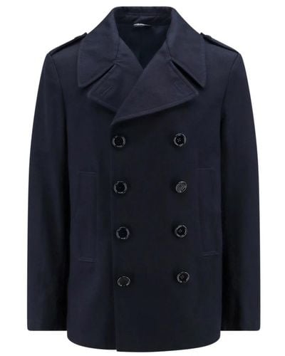 Dolce & Gabbana Double-Breasted Coats - Blue