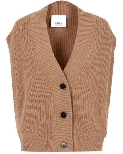 Erika Cavallini Semi Couture Sleeveless knitwear - Marrone