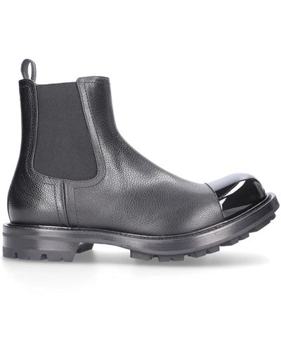 Alexander McQueen Schuhe Chelsea Boots WHXH8 Kalbsleder - Grau