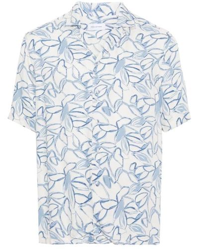 Tagliatore Short Sleeve Shirts - Blue