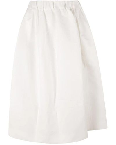 Marni Stilvolle röcke,weiße baumwollrock elastischer bund taschen
