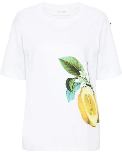 Sportmax Obst-print t-shirts und polos - Weiß