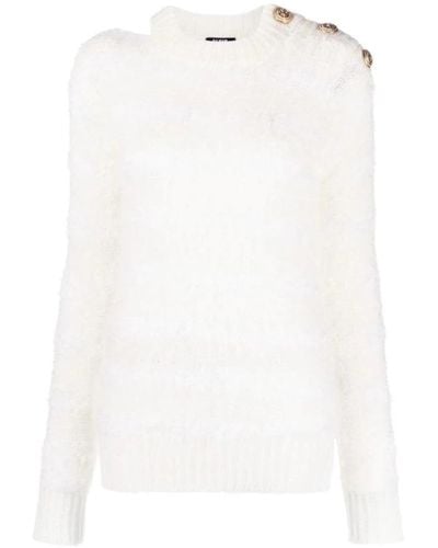 Balmain Round-Neck Knitwear - White