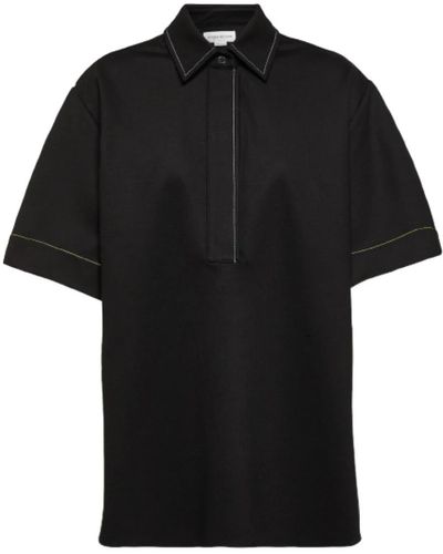 Victoria Beckham Camiseta polo de jersey negra - Negro