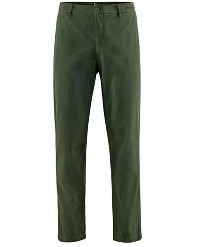 Bomboogie Pantaloni chino in piquet di cotone stretch - Verde