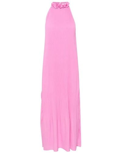 Cream Maxi Dresses - Pink