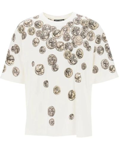 Dolce & Gabbana Coins print magliette oversize - Metallizzato