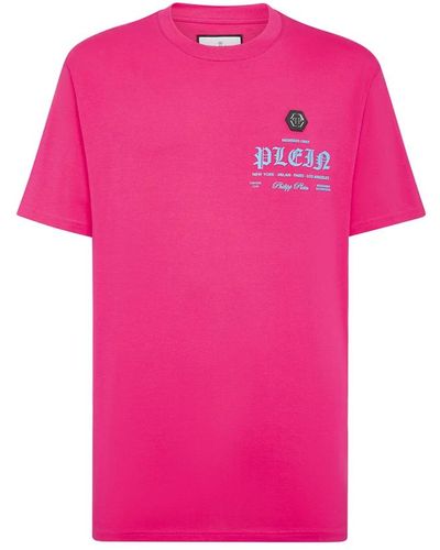 Philipp Plein Stylische t-shirts für männer und frauen - Pink