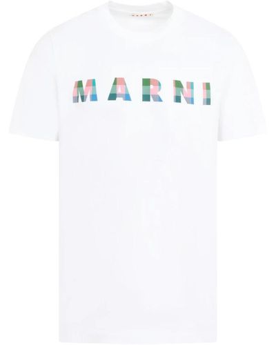 Marni Weißes baumwoll-t-shirt