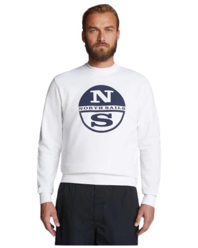 North Sails Bio-baumwoll-sweatshirt mit gebürsteter rückseite - Weiß