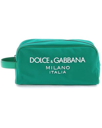 Dolce & Gabbana Gummiertes logo beauty case - Grün