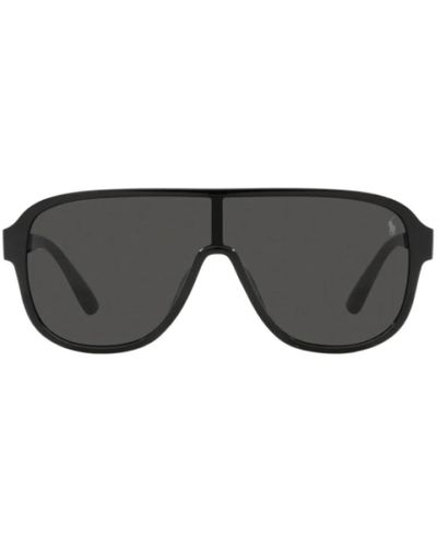 Ralph Lauren Sportliche sonnenbrille mit dunkelgrauen gläsern