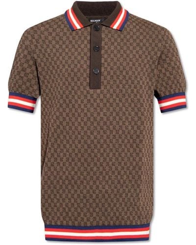 Balmain Polo Shirts - Brown