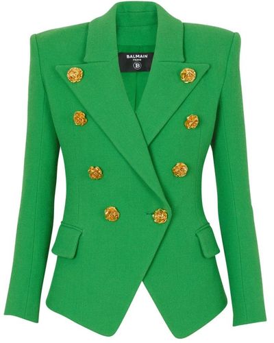 Balmain Double Crepe Suit Jacket - Green