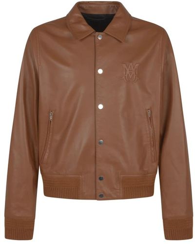 Amiri Leather Jackets - Brown