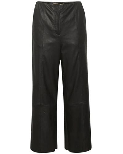 Soaked In Luxury Leather Trousers - Black