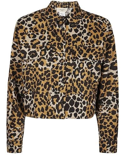Weekend by Maxmara Leopard print crop shirt - Schwarz