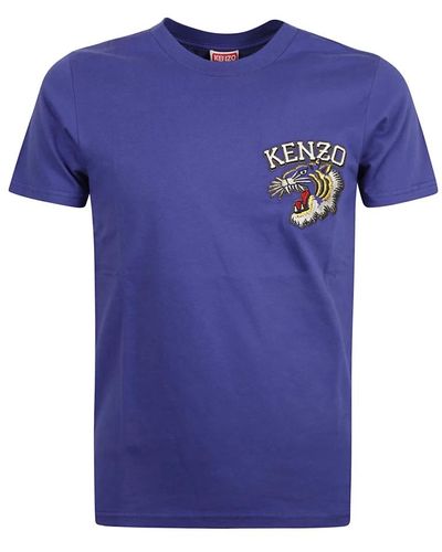 KENZO Tiger varsity slim t-shirts und polos - Blau