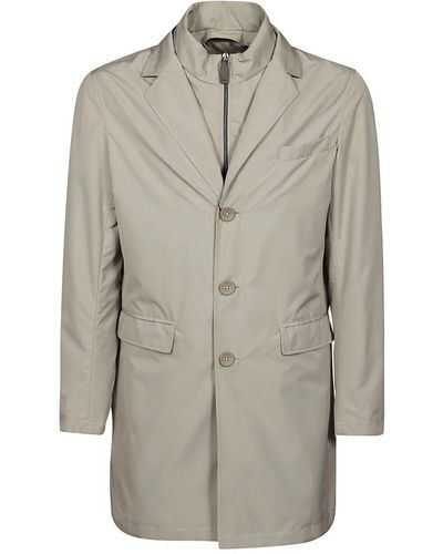 Herno Single-Breasted Coats - Grey