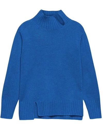 Elena Miro Knitwear > turtlenecks - Bleu