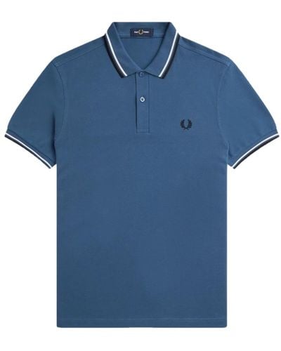 Fred Perry Slim fit twin tipped polo - midnight / snow white / black - Blau