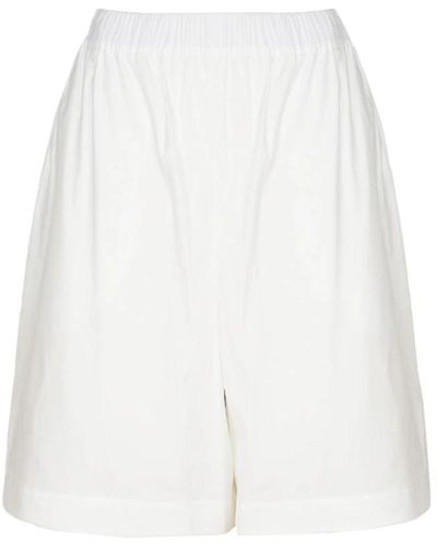 Max Mara Weiße baumwoll-strandshorts mit elastischem bund