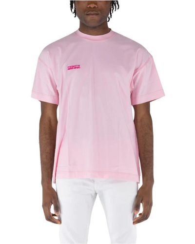 Vetements T-shirt mit umgekehrtem gesticktem logo - Pink
