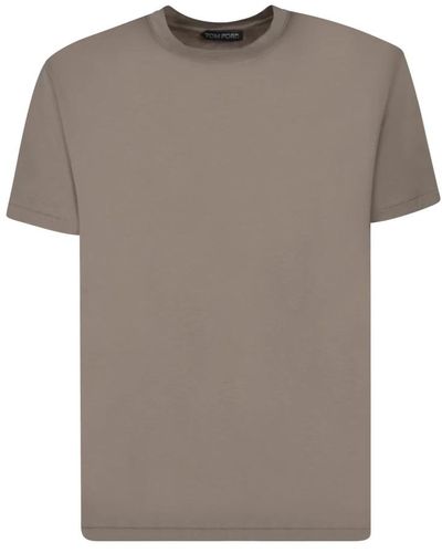 Tom Ford Grünes t-shirt rundhals kurzarm - Grau
